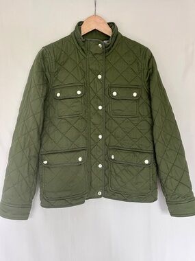 J.Crew Quilted Utility Jacket Olive Green Lightweight Field Jacket Size M